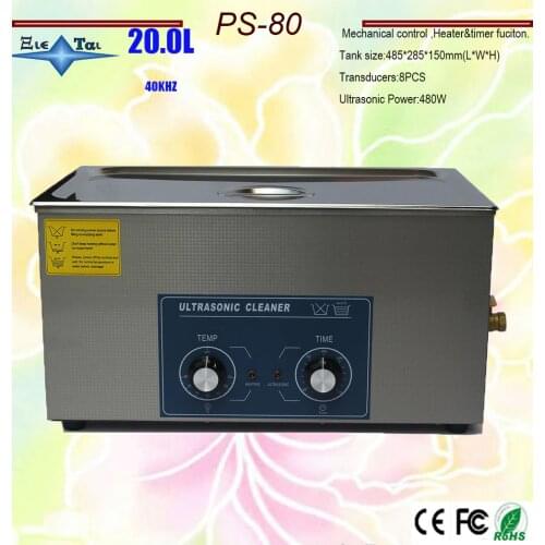 Newest globe heater&timer ultrasonic cleaner 20L PS-80 480w AC110/220v the king of the circuit board ,metal parts with basket