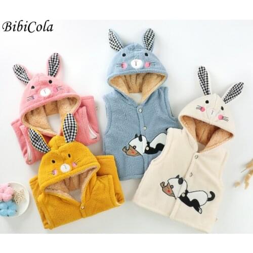 Baby Girls Boys High Quality Parkas Vest Coats Children Clothes Down fur Jacket Kids Vests warm Cartoon toddler bear Outerwear