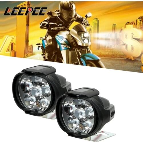 1200LM 6 LED Motorcycles Headlight White Super Bright Working Spot Light Motorbike Fog Lamp Universal LED Scooters Spotlight