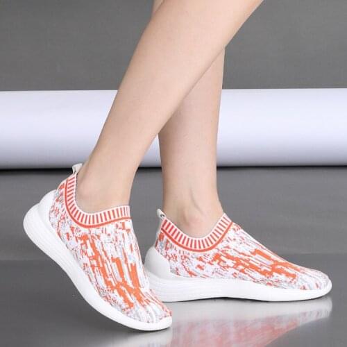 2019 European and American explosions woven socks shoes stretch cloth large size womens shoes