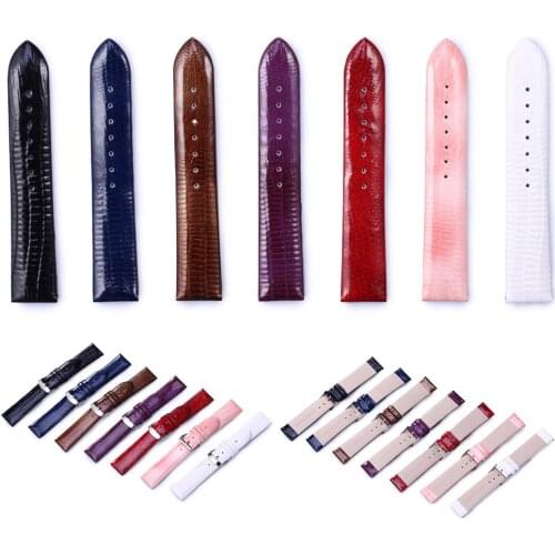 Female Patent Leather Strap Watchband Wristband Lizard Pattern Watch Replacement