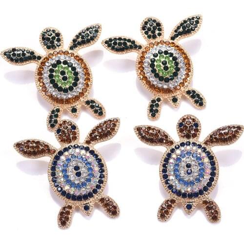 Luxury Rhinestone Tortoise Earrings Women Trend Cute Cuckold Animal Large Drop Earrings Femme Jewelry Brand ZA Earrings 2019 New