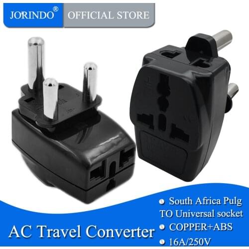 JORINDO 1to3 AC power socket socket Splitter UK/US/EU/AU to Big (large) South African three round pin Travel Power Adapter Plug