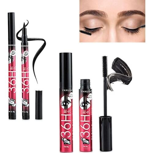 Cross Border Hot Selling yanqina/yan qi na Mascara Lengthened Curling Densely Cool Black Eyeliner Waterproof 8827