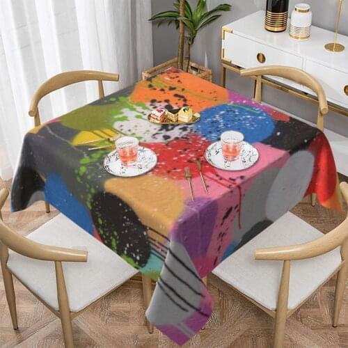 Graffiti Tablecloth Protection Wedding Table Cover Elegant Printed Polyester Wholesale Table Cloth