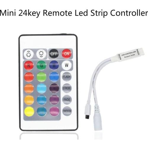 10PCS DC 12V 24 Key Mini LED IR Remote Controller For 3528/ 5050 RGB Strip Light