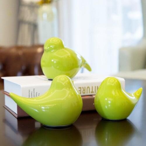 3PCS Ceramic Ornament Cute Bird TV Cabinet Livingroom Chinese Creative Home Decoration Arts Office Furnishing European Crafts