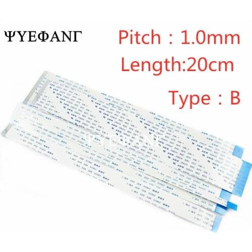 5PCS Reverse Flat Flexible Cable FFC FPC LCD Cable AWM 200mm 20624 80C 60V VW-1 FFC- 1.0MM 4/6/8/10/12/14/16/18/20/24/26/30 Pin