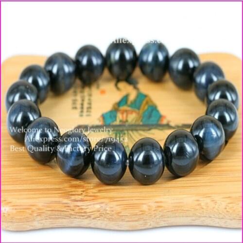 5pcs Blue Tiger Eye Bracelet,12mm Semi Precious Stone Beads Bracelet,Blue Tiger Eye Bead,Yoga Jewelry,Gems Beaded Mens Bracelet