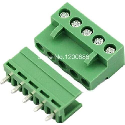 5pin 5.08 Terminal plug type 300V 10A 5.08mm pitch connector pcb screw terminal block connector
