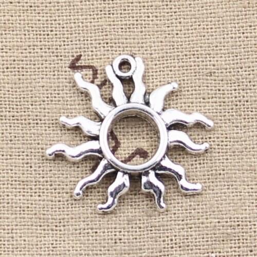 6pcs Charms Sun Sunshine 25x26mm Antique Making Pendant fit,Vintage Tibetan Silver color,DIY Handmade Jewelry