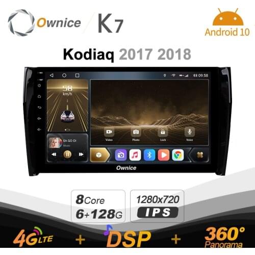 Ownice K7 Android 10 Car Radio Stereo for Skoda Kodiaq 2017 2018 Support Front camera 4G LTE 360 2din Auto Audio System 6G+128G
