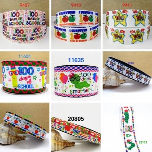 Free shipping 10 yards cartoon printed grosgrain ribbon 9407