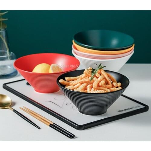 Japanese Style 7-inch Ramen Bowl Creative Trumpet Bowl Household Single Bowl Instant Noodle Bowl Ceramic Large Noodle Bowl