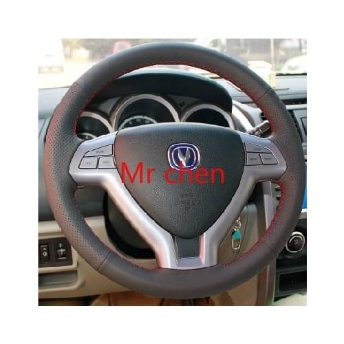 For Changan Xinben cx20 /, Yuexiang v3cs35 Yidong black leather hand sewn steering wheel cover