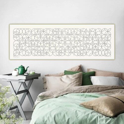 Canvas Oil Painting Bridget Riley"Circles 2"Wall Aesthetic Backdrop Artwork Western Art Decor Home Living Room Decoration