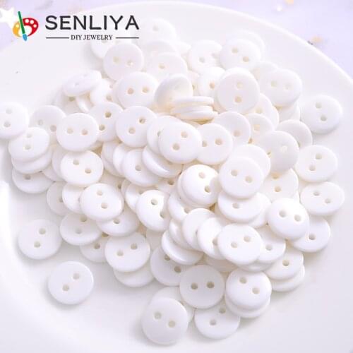 100-200Pcs 2Holes Round Resin Sewing Clothes 11mm 15mm Scrapbooking Decorative Resin Buttons For Diy Apparel Sewing Accessories