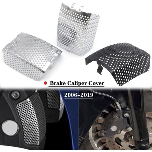 Motorcycle Front Brake Caliper Cover For Harley Touring 2008-2019 V-Rod 2006-2019 Black Protection Guard Cap Stainless Steel US