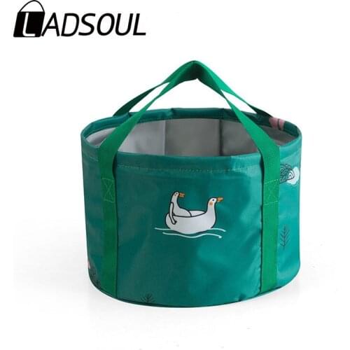 LADSOUL Fashion And Cute Unisex Travel Portable Collapsible Water Basin Outdoor Water Bag Cloth Travel Storage Bag Laundry Tub
