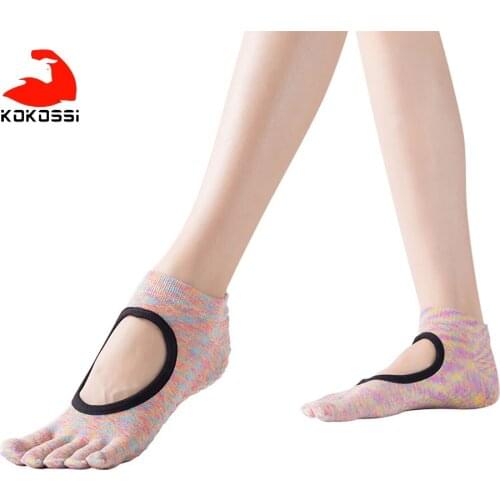 KoKossi 1 Pair Yoga Socks Five-finger Yoga Socks Split Toes Open Instep Fitness Training Dance Gymnastics Pilates Sports Woman
