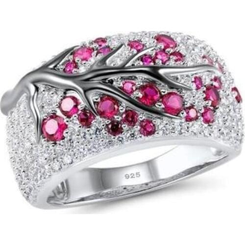 New Gold-Plated Colorful Branch Ring Creative Inlaid Diamond Ring