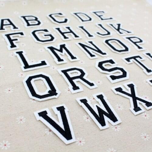 Wholesale English Letter Patches Set Iron On Patches For Clothing T-shirt Accessories Embroidered Numbers Applique Patch Stripes