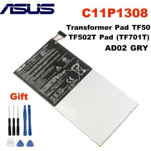 ASUS C11P1308 Original Battery For ASUS Transformer Pad TF501T TF502T Pad (TF701T) AD02 GRY C11P1308 3.7V 16WH High Capacity