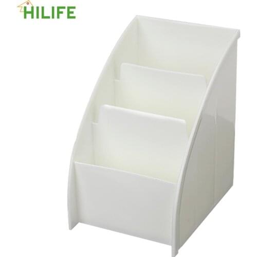 Plastic 3 Grid Home Office Stand Holder Cosmetics Desktop Storage Case TV Remote Control Box Stationery Phone Organizer