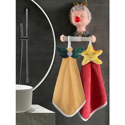 Hand Towel Hanging Cute Super Absorbent Towel Quick-Drying Kitchen Hand Towel Cartoon Hand Towel Childrens Hand Towel
