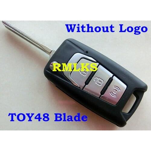 RMLKS Flip Folding Remote Key Case Fob Fit For 2016 2017 Korando New Actyon C200 Uncut TOY48 Blade