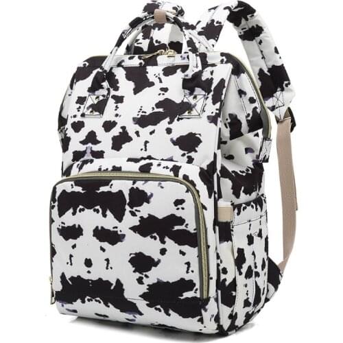 Cow Spots Print Diaper Bag Backpack Maternity Baby Changing Bag Large Capacity Backpacks