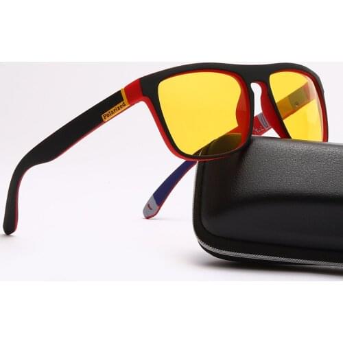 Sunglasses Shades Eyewear gafas de sol Colorful Lens Classic Polarized Sunglasses Men Square Coating Driving Sunglass Male UV400