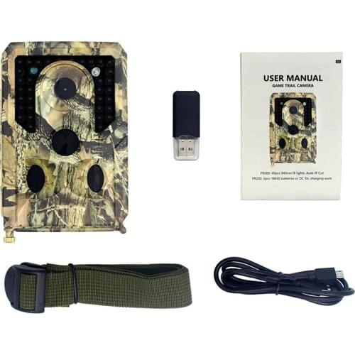 Trail Camera IP66 Waterproof 12MP 1080P Game Scouting Cam Wild Animals Monitoring Night Vision MultipleFunctions Camera