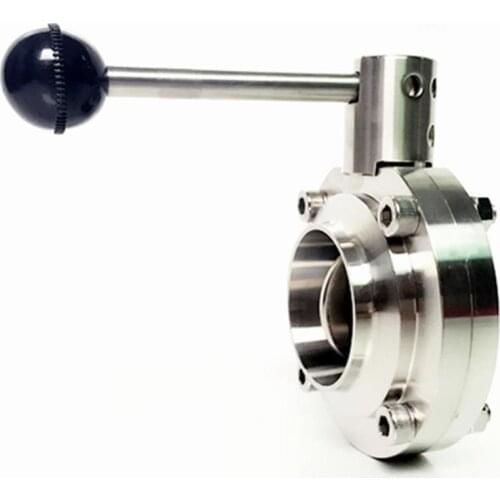 Fit 89mm 3.5" Pipe OD Butt Welding Sanitary Butterfly Flow Control Valve SUS 304 Stainless Beer Brewing Home