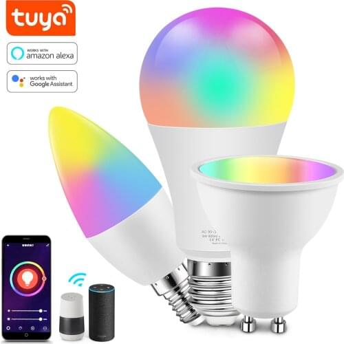 WIFI LED Tuya Smart light Bulb RGB Bluetooth App Kitchen lamp Dimmable Bedroom Indoor lighting Compatible Alexa/Google Home