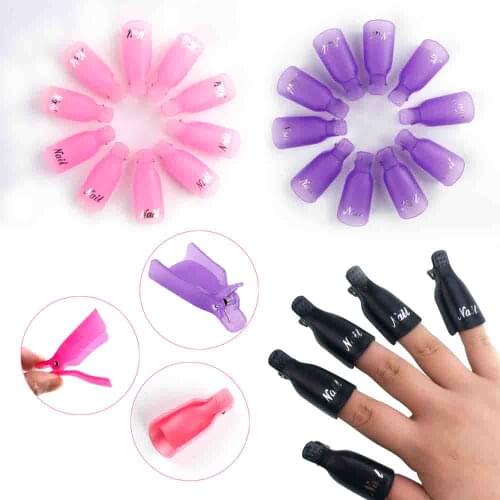 New 10PCS Nail Polish Remover Clip Soak Off Cap Nail Art UV Gel Polish Remover Wraps Plastic Cleaner Nails Tips For Fingers Tool