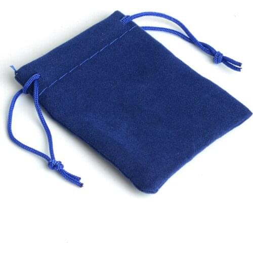 100Pcs/lot New 7*9cm Dark Blue Drawstring Velvet Pouch Jewelry Bags Brace Strap pouches Christmas Wedding Party Gift Bags