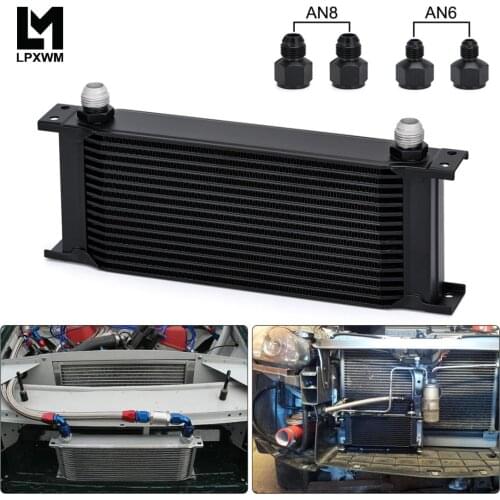 16 Row AN10 10 AN Universal Oil Cooler Engine Transmission Oil Cooler Kit 7016