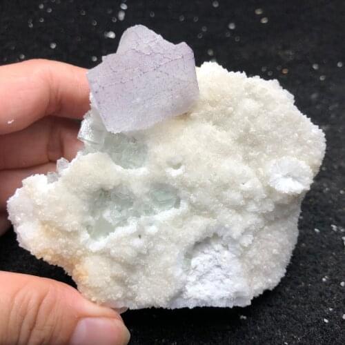 222.6gNatural purple edge purple fluorite and transparent green fluorite, quartz home decoration mineral healing energy teaching