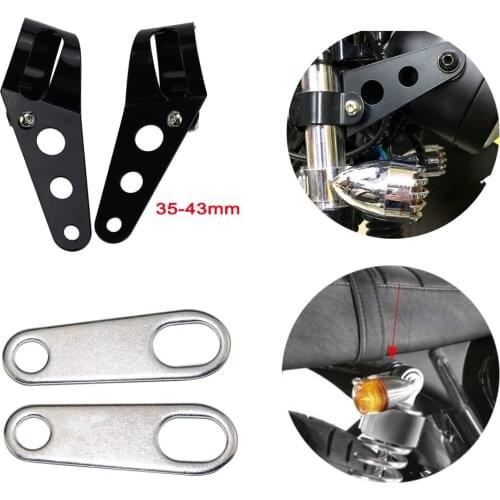 35-43mm Motorcycle Headlight Brackets Headlamp Mounting Clamp Light Support + Turn Signals Indicator Light Lamp Holder Bracket