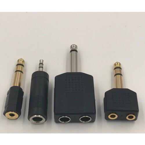 6.5mm Adapter Pack Stereo Connector Audio Joiner 6.5mm to Dual 3.5mm to Dual 6.5mm to 3.5mm Converter 1/8 inch 4 Pcs