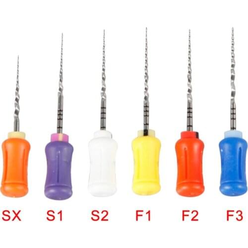 6pcs/1Box Endodontics NiTi Material Super Rotary Flexible Root Canal Files SX-F3 Dental Hand Use 25mm Kit High Quality