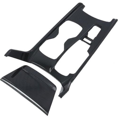 Carbon Fiber Style Car Gear Shift Box Panel Cover Trim For Honda Accord 2018 2pcs