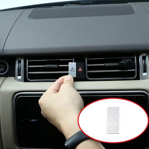 Car AC Center Double Flashing Emergency Light Button Sticker For LR Discovery Sport 5 LR5 Range Rover Sport Vogue Evoque Velar