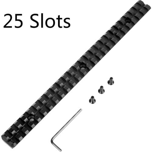 Bugleman 25 Slots 20mm Picatinny Rail Mount Aluminum Hunting Flashlight Scope Mount For Tactical Hunting