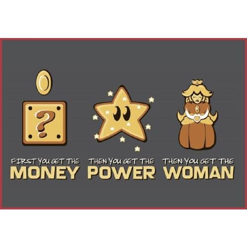 Decorative Fun Magnets 78*54*3mm Humorous "Money Power Woman" Mario Magnets 20220 Fun Gift For Guy
