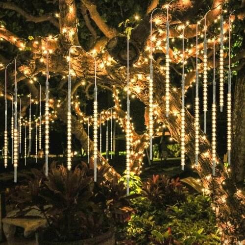 Falling String Lights Meteor Shower Rain Lights Outdoor Waterproof Led Rain Light Tree Decorative Lights Lighting Garden Light