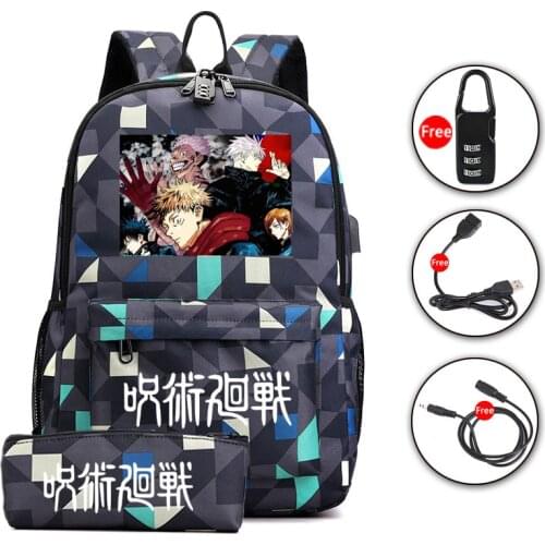 Anime Jiu-Jitsu Kaisen Yuji Itadori Men’s Women’s Students...Daily Backpack Cosplay Canvas Bag School Bag Travel Notebook Bag