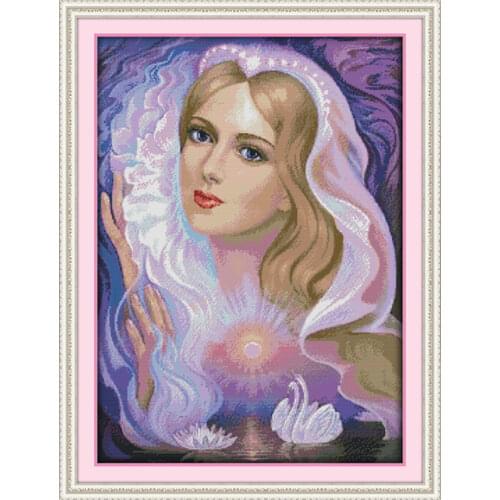 Swan lake fairy cross stitch kit people 18ct 14ct 11ct count print canvas stitches embroidery DIY handmade needlework