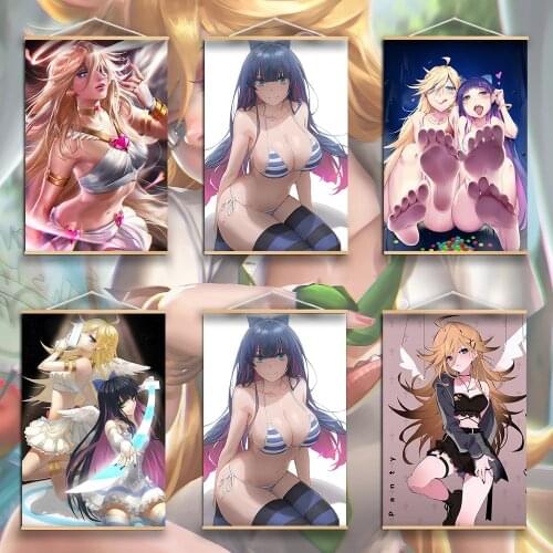 Canvas Wall Art Modern Print Sexy Woman Painting Solid Wood Hanging Scrolls Anime Posters Home Decor Living Room Modular Picture